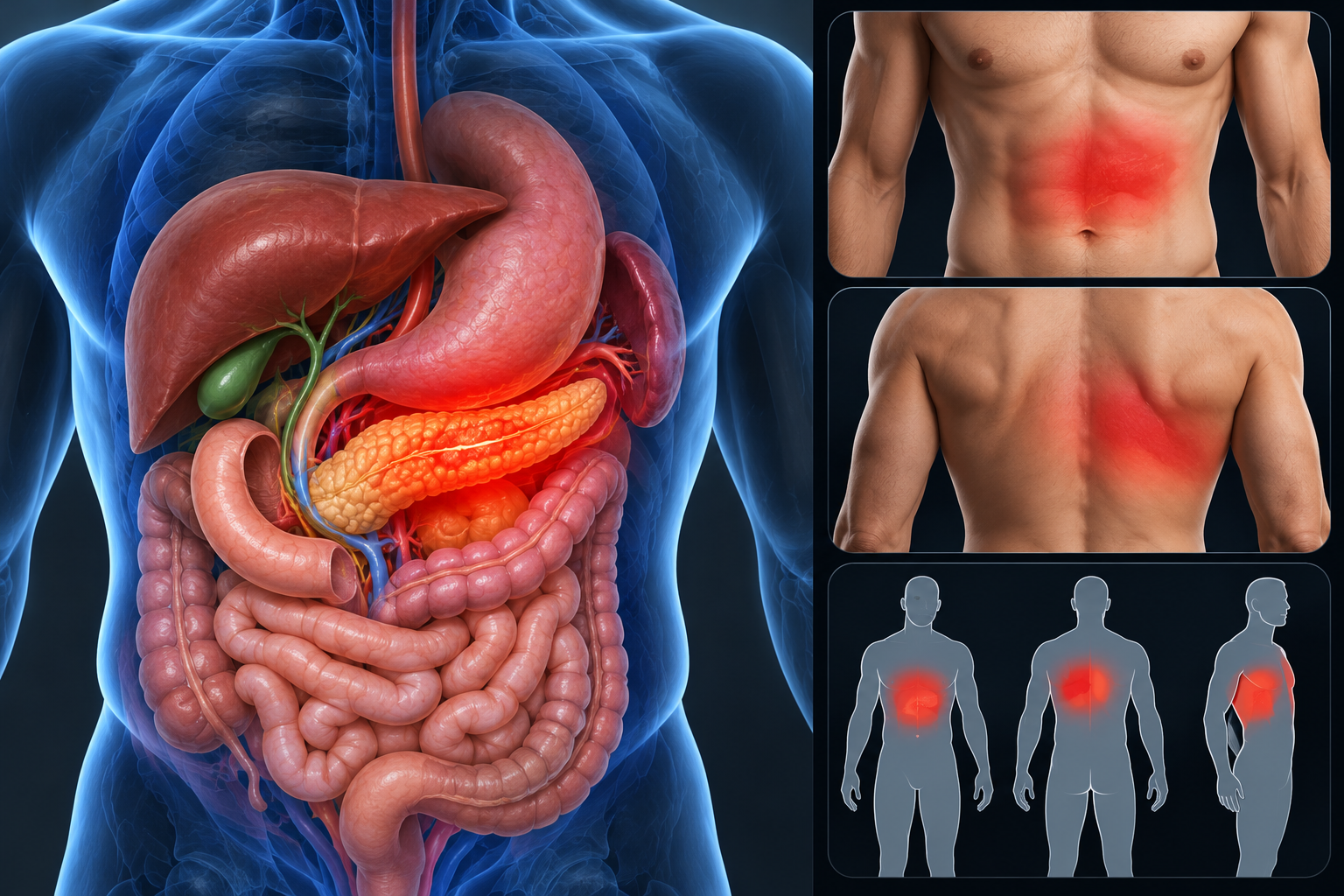Where is Pancreas Pain Felt